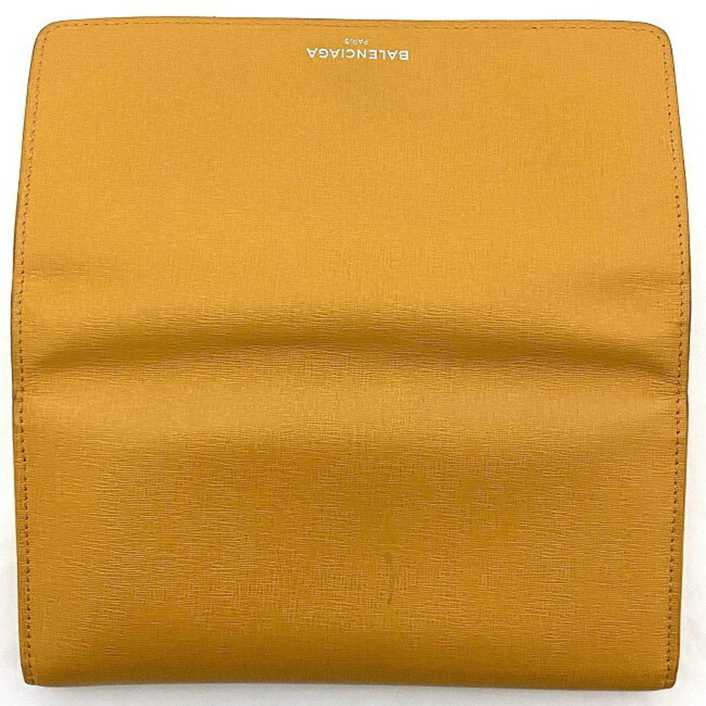 Balenciaga Leather Essential Grained Wallet Closure Certified Orange Purse Manny - Picture 4 of 6